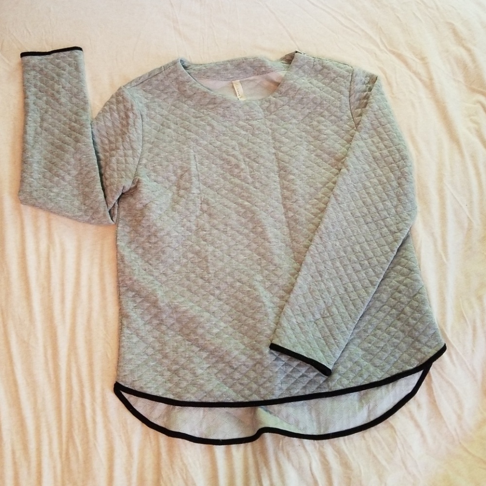 Boutique Jersey Top Zipper Shoulder L